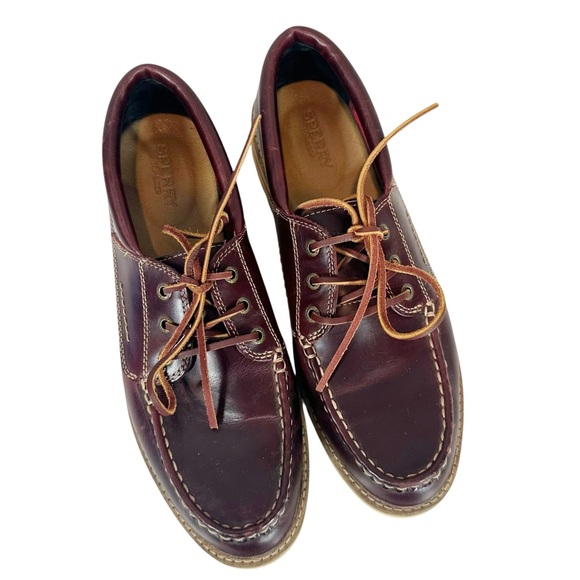 SPERRY Women's 9.5 Top-Sider Lug Sole Boat Shoe Galway Smooth Brown Leather - Picture 2 of 9